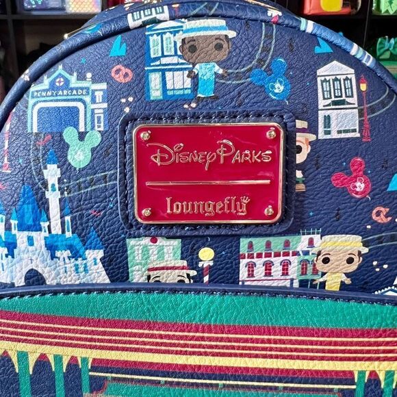 Dapper Dans Loungefly Mini Backpack Main Street NWT AOP 1 of 3 Disney NWT - Picture 2 of 8